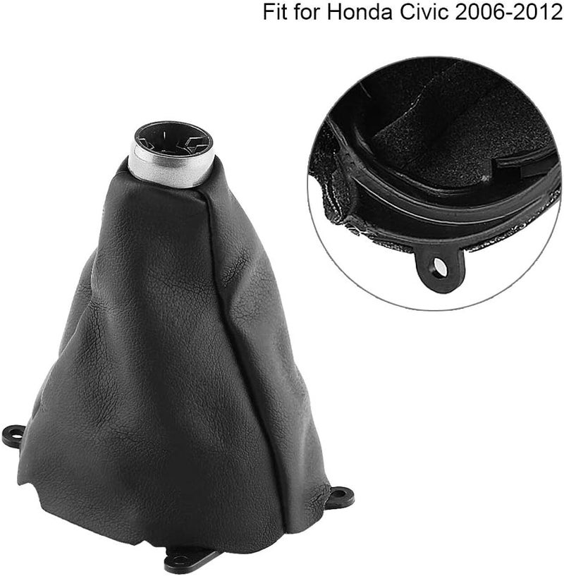 Automatic Gear Shift Knob Cover, Car Handbrake Gear Shift Knob Cover, Car Manual Pu Leather Gear Gaiter Shift Shifter Boot Replacement for Civic 20062012 Civic 2009 Shifter Civic 2009 Shifter - Image 4