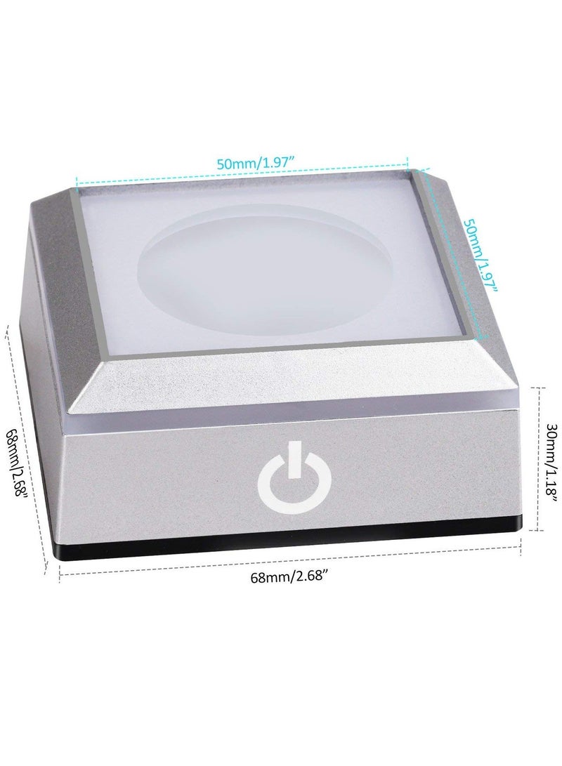 شو وو LED Light Base Show Stand Display Multicolor 6 Color Mode Pedestal for 3D Laser Crystal Glass Art with Sensitive Touch(Square) - Image 4