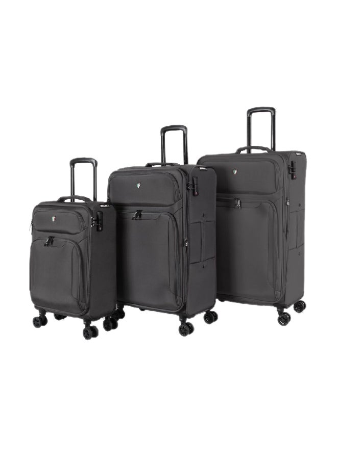 توتشي طقم حقائب سفر ترولي أنيقة وواسعة 3 قطع رمادى داكن 29 بوصة T0403-2 - Image 1