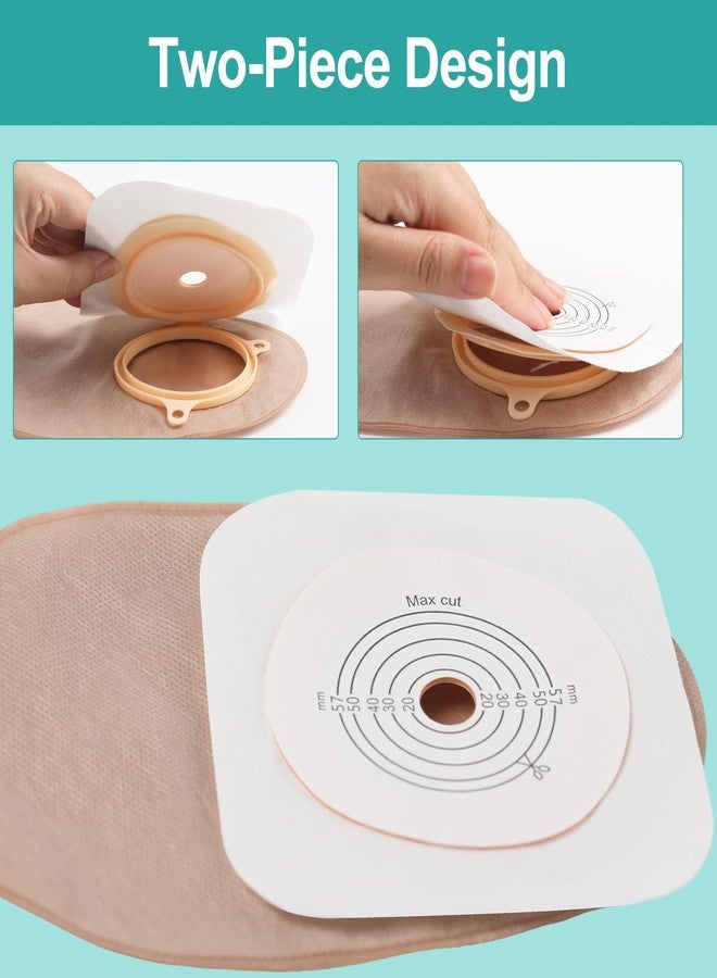 steawoce أكياس فغر القولون من Steawoce، 20 قطعة من مستلزمات فغر القولون، قطعتان 15 مم - 57 مم، أكياس قابلة للتصريف مصممة خصيصًا للعناية بفغر اللفائفي (15 * أكياس فغر القولون + 5 * حواجز). - Image 2