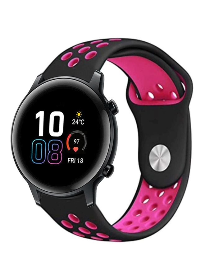 NIBEMINENT Replacement Band For Honor MagicWatch 2 42mm Black/Pink - Image 1
