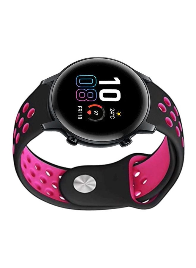 NIBEMINENT Replacement Band For Honor MagicWatch 2 42mm Black/Pink - Image 2