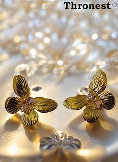Thronest Luxury Gold Earrings for Women ，18K Gold Butterfly Earrings , Lightweight Hypoallergenic Jewelry for Daily Wear, Party & Wedding,  Gift for woman  - Image 5