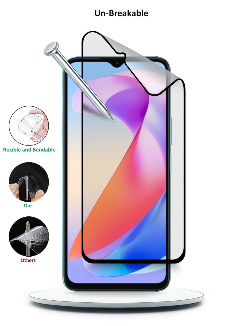 Wtech Honor X6a 4G 2023 Nano Ceramic Full Glue Full Cover Matte Flexible Screen Protector (MSCNMN) - Clear/Black - Image 4