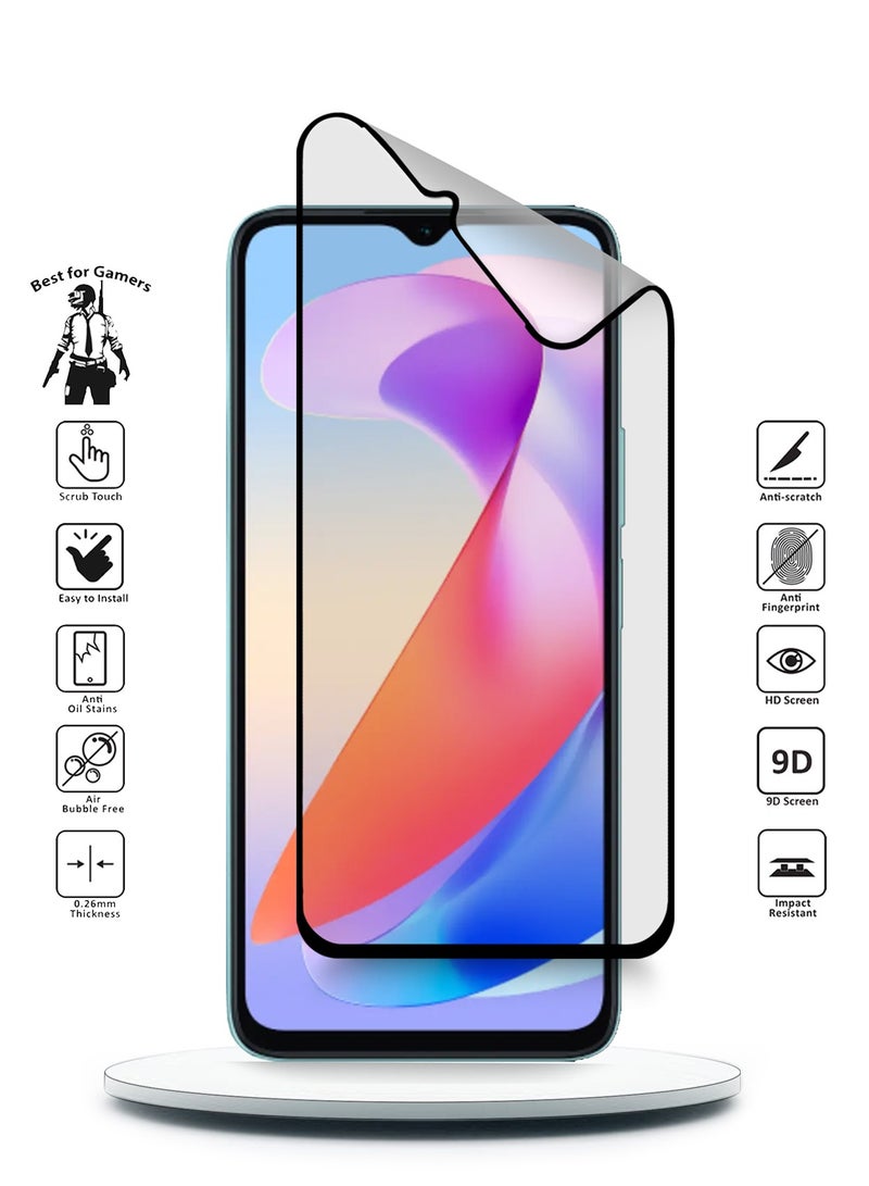 Wtech Honor X6a 4G 2023 Nano Ceramic Full Glue Full Cover Matte Flexible Screen Protector (MSCNMN) - Clear/Black - Image 2