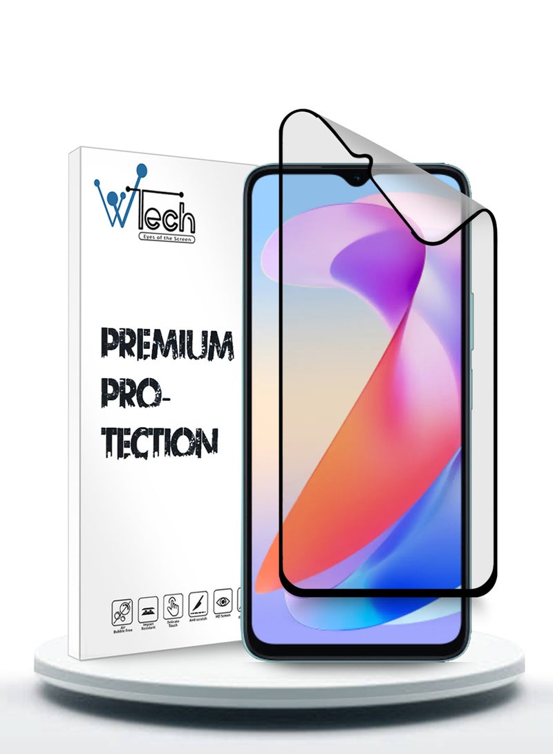 Wtech Honor X6a 4G 2023 Nano Ceramic Full Glue Full Cover Matte Flexible Screen Protector (MSCNMN) - Clear/Black - Image 1