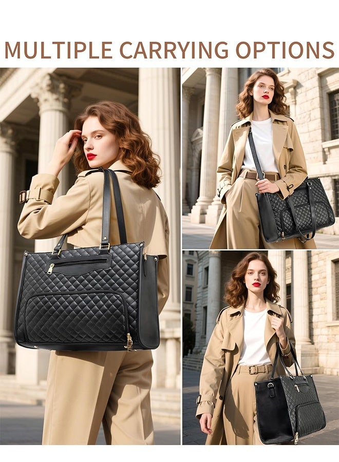 عام حقيبة حمل الغداء للنساء ، حقيبة عمل محمولة 15.6 بوصة مع مقصورة مربع الغداء المعزولة ومحفظة سعة كبيرة مربعة كمبيوتر حقيبة يد لمكتب عمل ممرضة المعلم السفر غير الرسمي - Image 5