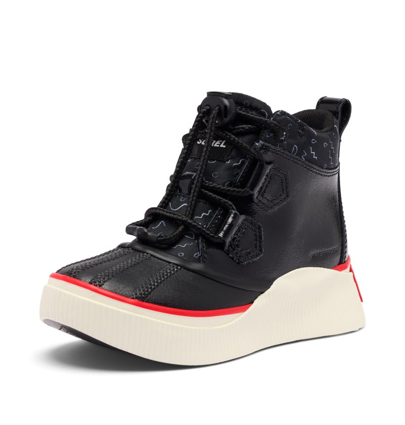 Sorel Youth Unisex Out N About IV Classic Waterproof Boot, Black/Bright Red, 5 - Image 1