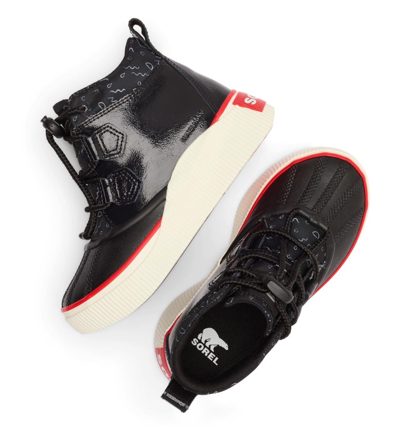 Sorel Youth Unisex Out N About IV Classic Waterproof Boot, Black/Bright Red, 5 - Image 5