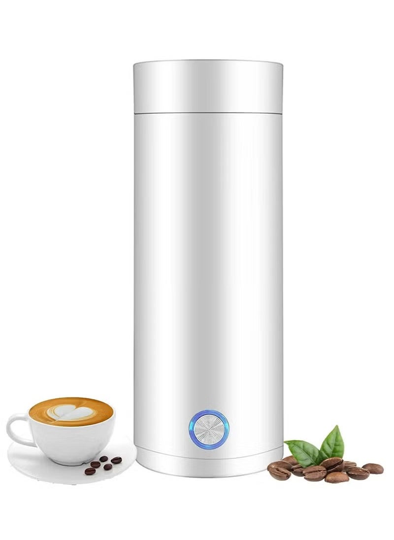Electric Mini Travel Kettle, 400ml Portable Electric Kettle for Boiling Water, Water Boiler with Keep Warm Function, Small Tea Kettle with Fast Boil and Automatic Shut of (White)