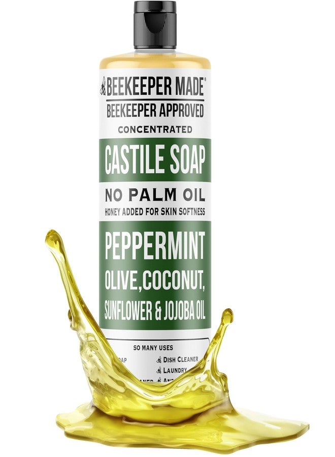 Beessential Beekeeper Made Natural Castile Soap, 32 fl oz | No Palm Oil, 8 Ingredients, Pure Olive, Coconut, & Sunflower Oils, GMO Free, For Sensitive Skin, Made in the USA (Peppermint) - Image 1