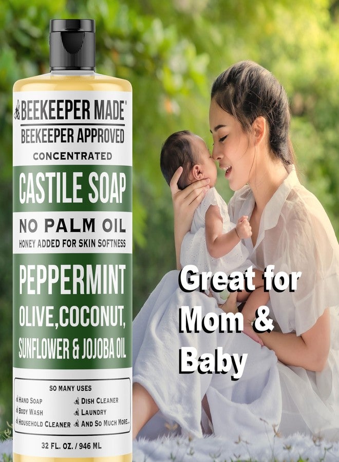 Beessential Beekeeper Made Natural Castile Soap, 32 fl oz | No Palm Oil, 8 Ingredients, Pure Olive, Coconut, & Sunflower Oils, GMO Free, For Sensitive Skin, Made in the USA (Peppermint) - Image 3