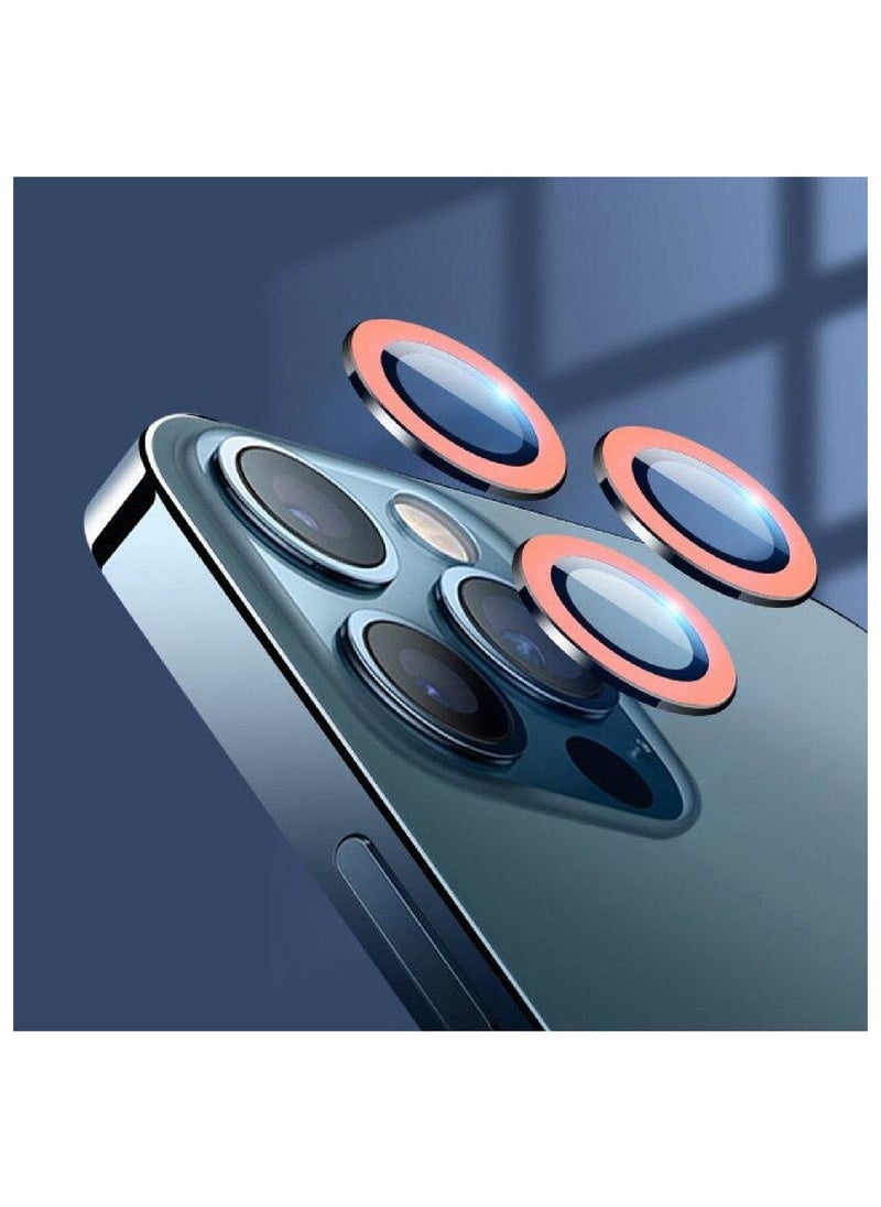 YONK Luminous Camera Lens Protector Compatible For iPhone 13 Pro Pro Max Ultra Thin Clear Tempered Glass  Metal Cover Red  - Image 3