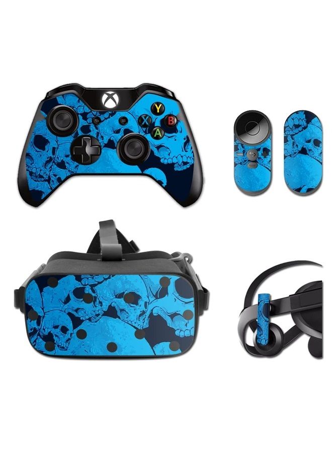 MIGHTY SKINS MightySkins Skin Compatible with Oculus Rift CV1 wrap Cover Sticker Skins Blue Skulls