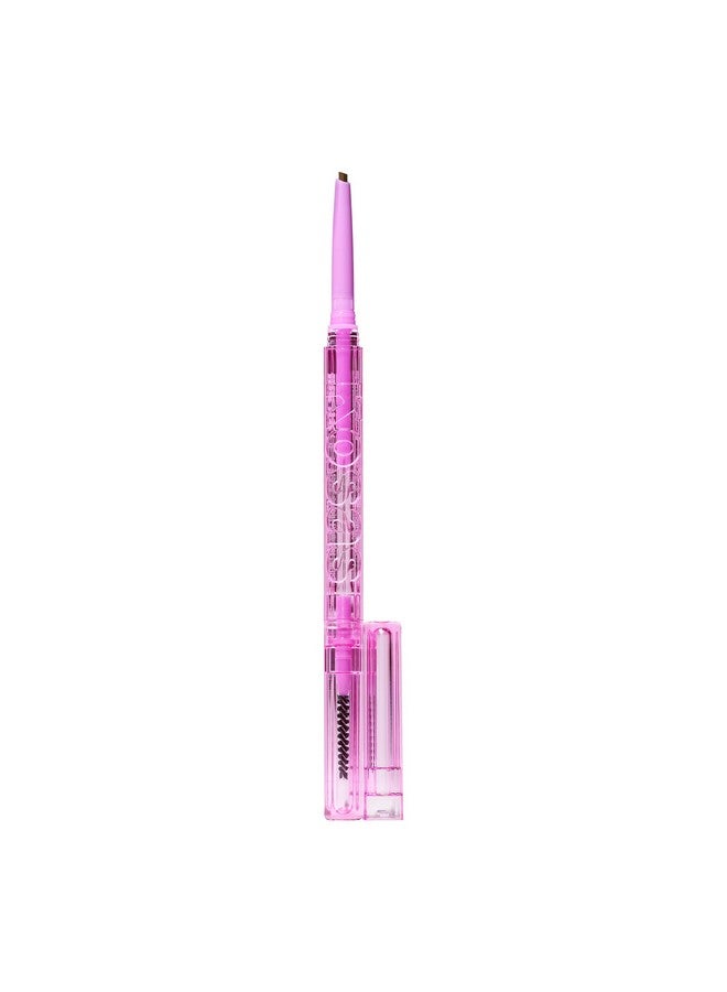 كوساس قلم تحديد الحواجب Brow Pop Longwear ذو وجهين مع زيت الخروع للحصول على مظهر طبيعي ناعم للشعر الحقيقي بني متوسط  - Image 1