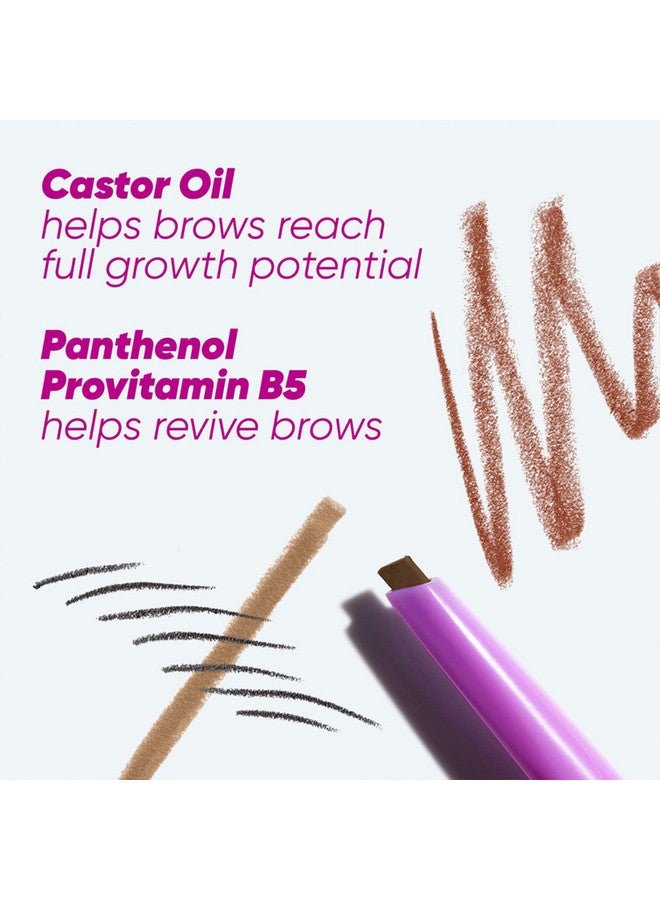 كوساس قلم تحديد الحواجب Brow Pop Longwear ذو وجهين مع زيت الخروع للحصول على مظهر طبيعي ناعم للشعر الحقيقي بني متوسط  - Image 5