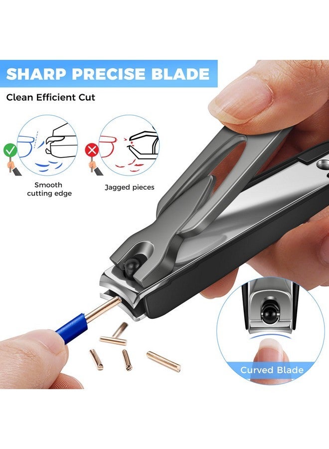 درمود مقص أظافر جديد للرجال والنساء لعام 2024 مع أداة التقاط، قطعتان كبيرتان صغيرتان مضادتان للرذاذ، مقص أظافر ذاتي التجميع، مقص أظافر حاد من الفولاذ المقاوم للصدأ شديد التحمل لا يسبب الفوضى مع أداة التقاط للتخزين - Image 3