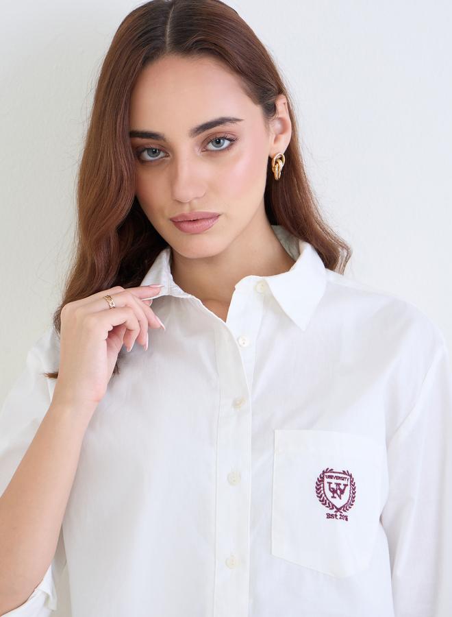 ستايلي قميص قصير واسع بأكمام طويلة - Image 4