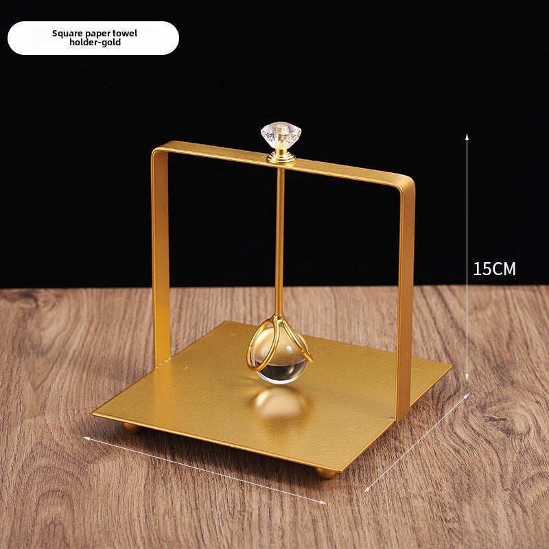 Luxury Metal Tissue Holder Creative Square 4231A-01-square tissue holder-Gold