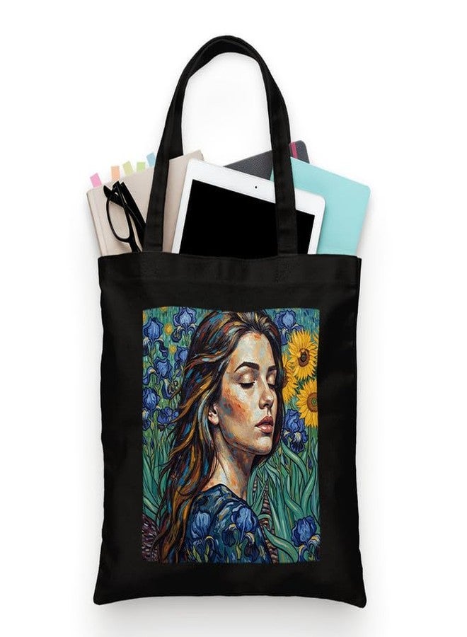 PrintingZone Women's Van Gogh Printed Tote Bag for Women | Zipper & Pouch | Stylish Eco-Friendly Cotton Handbags, Canvas Tote Bags for College(BTB-117)(BTB-117) - Image 1