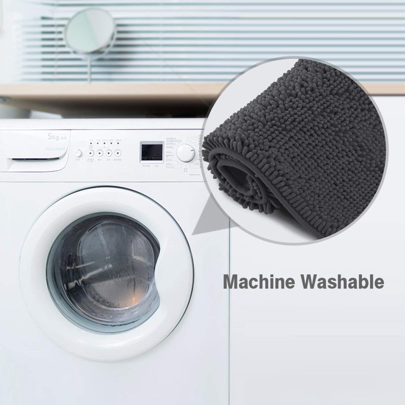 ITSOFT Chenille Bath Mats, Plush Absorbent Bath Mats Quick Dry, Soft & Machine Washable, Non Slip Carpet For Bathroom, Thick Bathroom Rugs, Shower Restroom Rug Mat, Alfombras De BaÃ±o, Bathrugs Matts, 59"x21" - Image 4