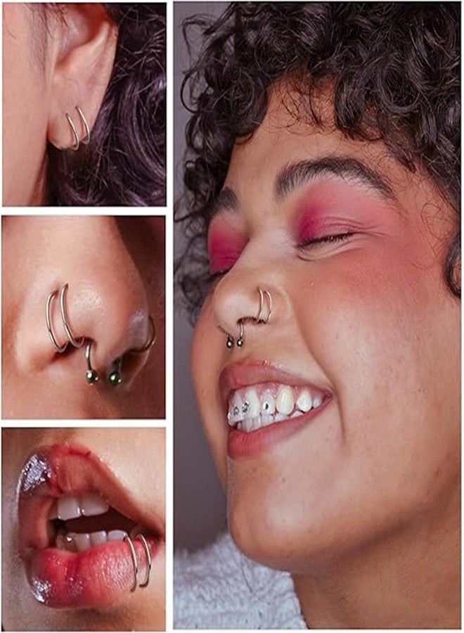 RupeeRise 10 PCS Fake Nose Ring, L-Shape Fashion Set, Nose Ring with Piercing,Nose Pins for women,Multi-Functional Jewelry for Special Occasions - Image 3