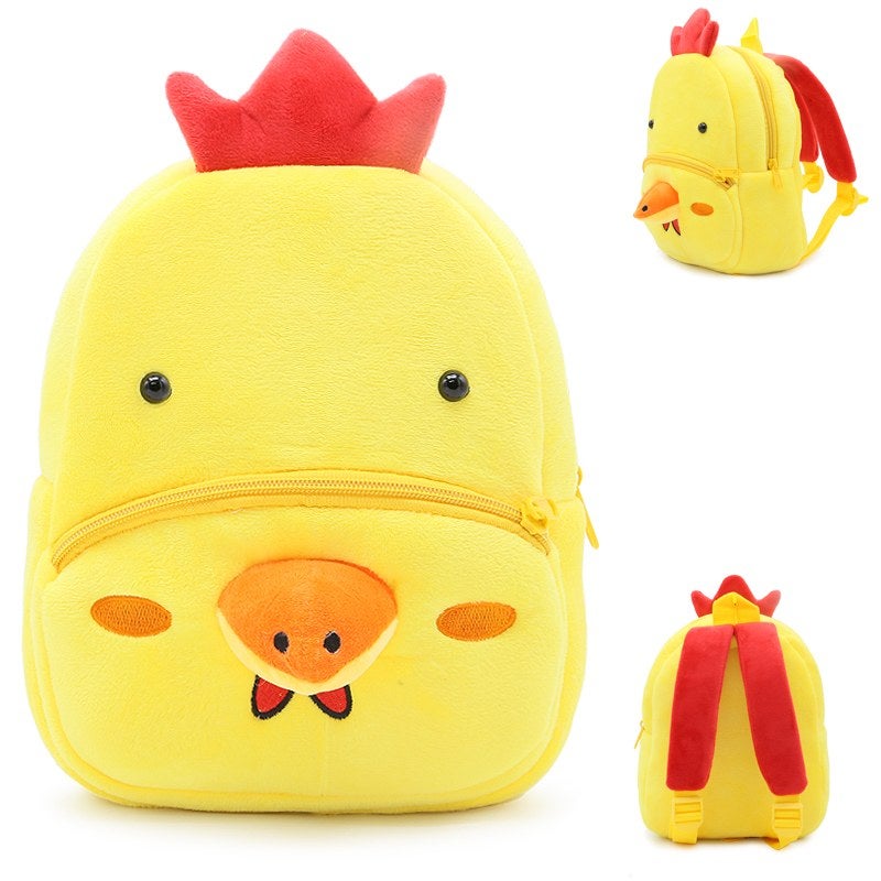Plush Kids Backpack, Chick Animal Design, Soft Lightweight School Bag for Toddlers and Preschool Kids - Image 5