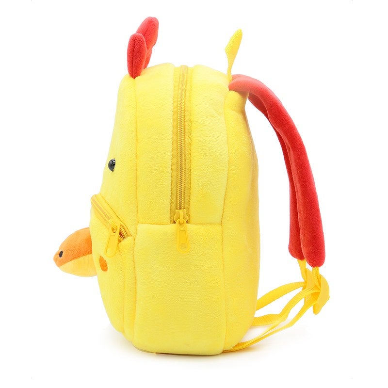 Plush Kids Backpack, Chick Animal Design, Soft Lightweight School Bag for Toddlers and Preschool Kids - Image 3