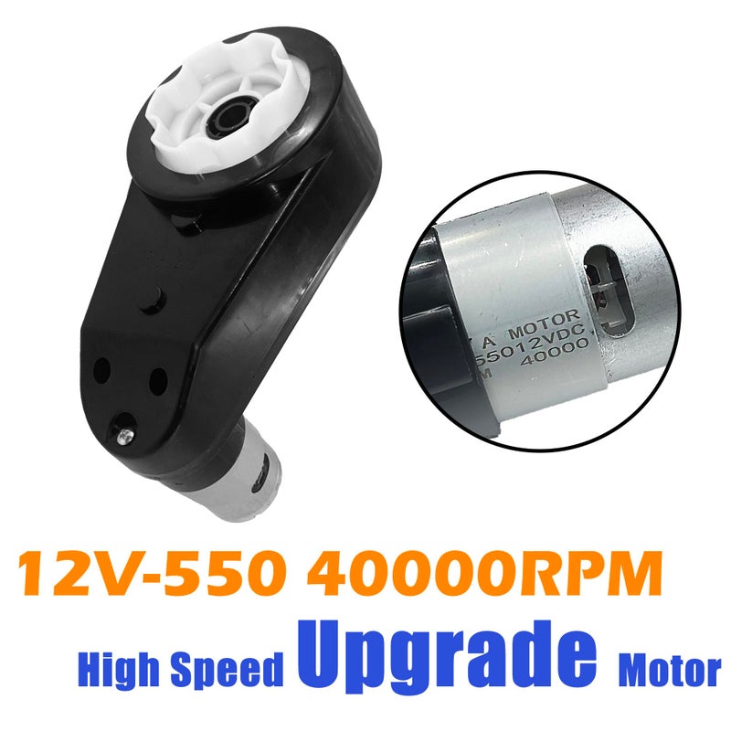POLYNX 2PCS 12 Volt RS550 40000 RPM High-Speed Motor Gearbox for Power Wheels Motor Upgrade,Pair of 12V Motors Engine for Ride-On Replacement Parts,2 Free Coupler (Blck Coupler) - Image 2