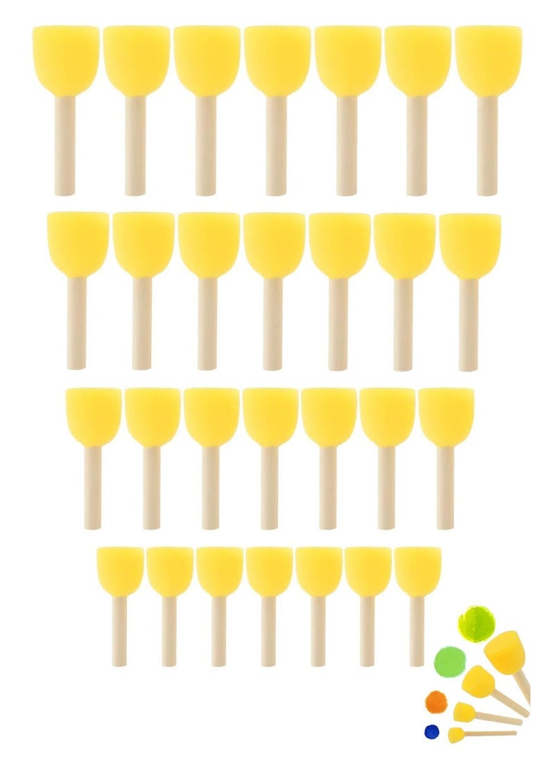 28 Pieces of Wooden-Handled Circular Sponge Brushes, Sponge Brushes for Painting Furniture and Craft art, Manual Painting Tools, a set of 4 Sizes of Liquor Painting Tools. - Image 1