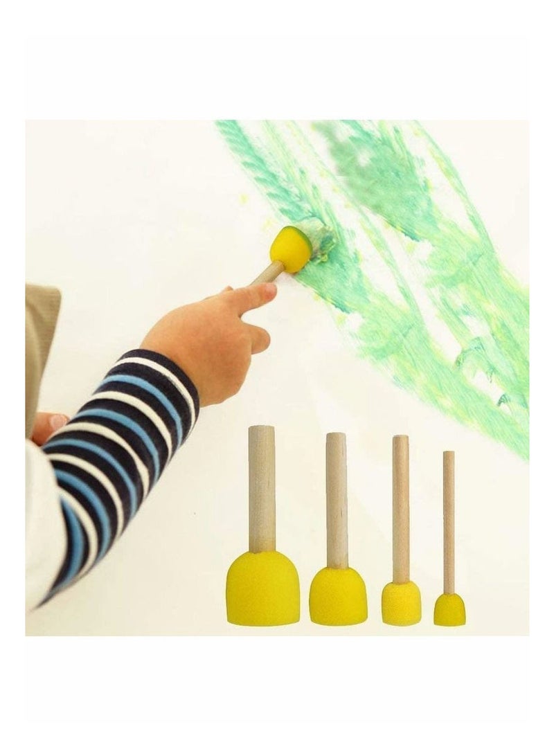 28 Pieces of Wooden-Handled Circular Sponge Brushes, Sponge Brushes for Painting Furniture and Craft art, Manual Painting Tools, a set of 4 Sizes of Liquor Painting Tools. - Image 4