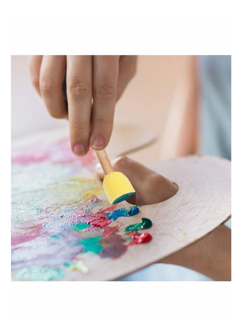 28 Pieces of Wooden-Handled Circular Sponge Brushes, Sponge Brushes for Painting Furniture and Craft art, Manual Painting Tools, a set of 4 Sizes of Liquor Painting Tools. - Image 5