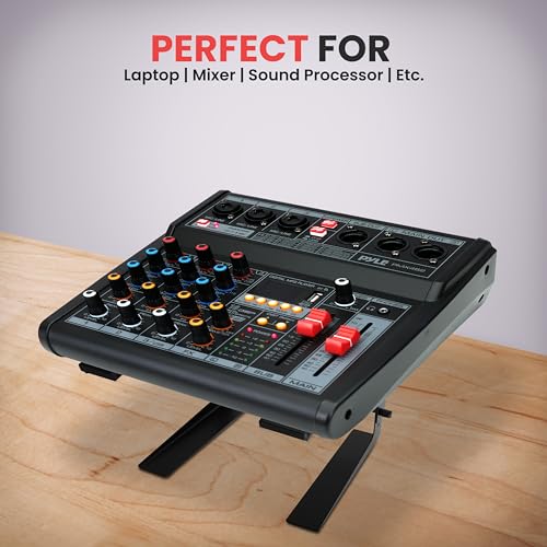 Pyle Portable Adjustable Laptop Stand - 6.3 to 10.9 Inch Anti-Slip Standing Table Monitor or Computer Desk Workstation Riser with Level Height Alignment for DJ, PC, Gaming, Home or Office - Image 5