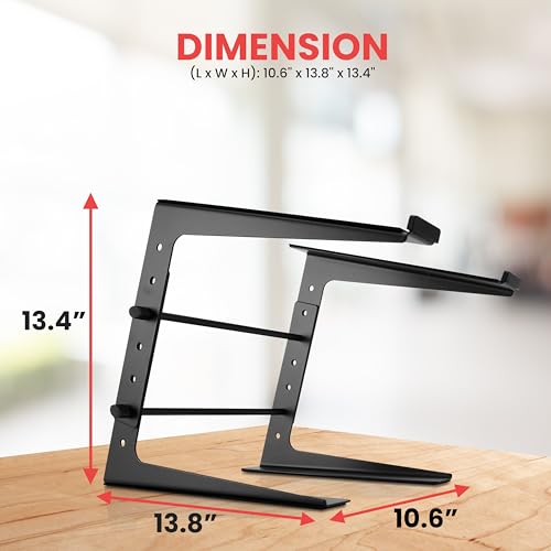 Pyle Portable Adjustable Laptop Stand - 6.3 to 10.9 Inch Anti-Slip Standing Table Monitor or Computer Desk Workstation Riser with Level Height Alignment for DJ, PC, Gaming, Home or Office - Image 2