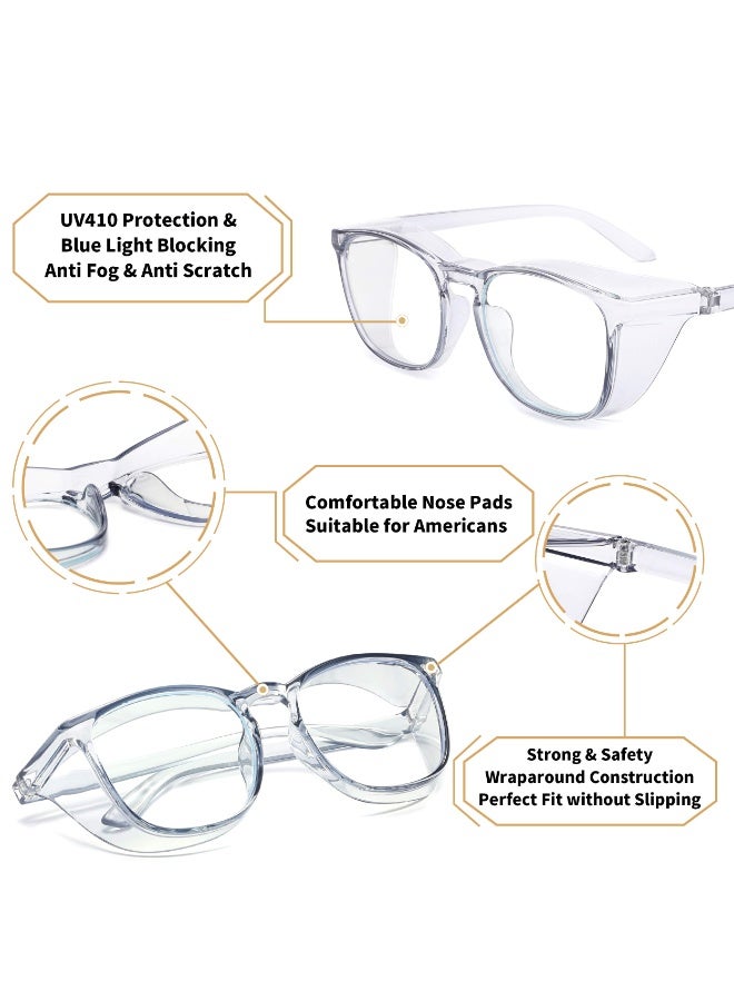 Arabest Safety Goggles with Side Shields 1-Pack Anti-Fog Dust-proof Scratch-proof Splash-proof Chemical Wrapped Eye Protection Nurse Worker Architect Clear - Image 4
