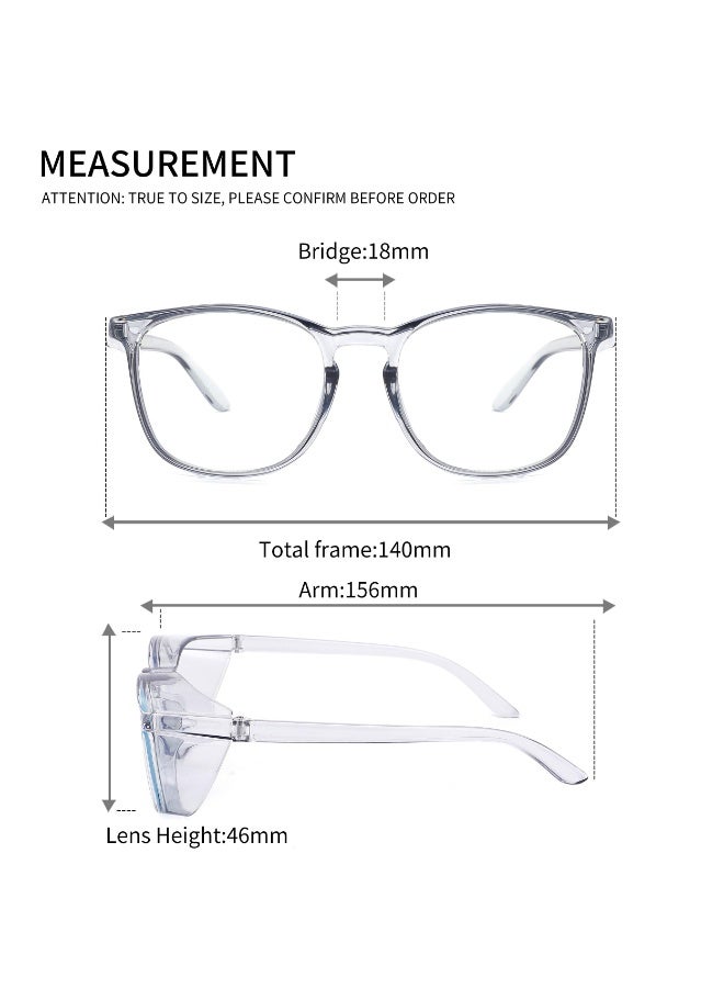 Arabest Safety Goggles with Side Shields 1-Pack Anti-Fog Dust-proof Scratch-proof Splash-proof Chemical Wrapped Eye Protection Nurse Worker Architect Clear - Image 5