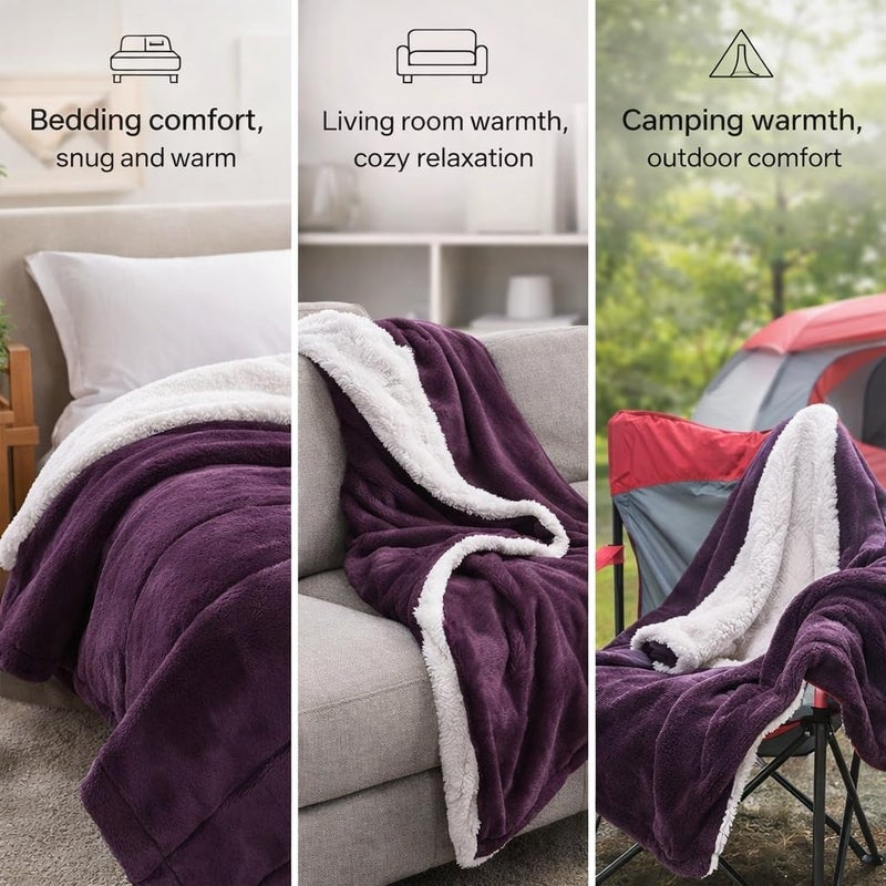 Luxurious Microfiber Queen Size Blankets Soft Cozy Warm Coral Fleece Lightweight for All Seasons for Couch Bed Sofa Exceptional Comfort and Style - Image 4