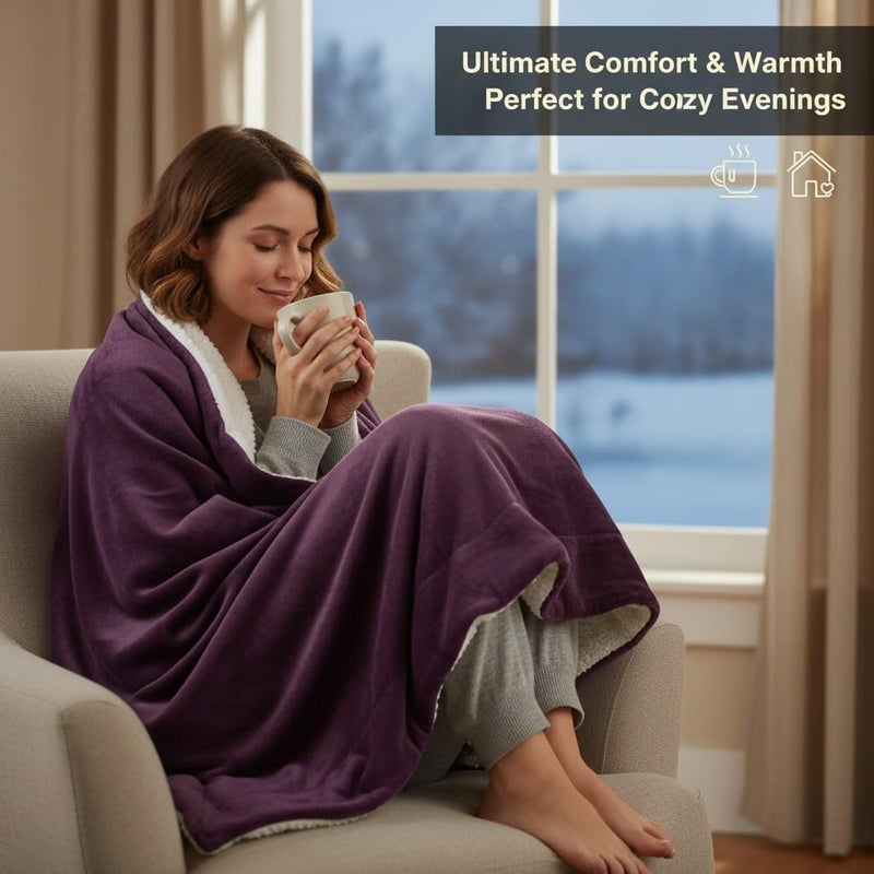 Luxurious Microfiber Queen Size Blankets Soft Cozy Warm Coral Fleece Lightweight for All Seasons for Couch Bed Sofa Exceptional Comfort and Style - Image 3