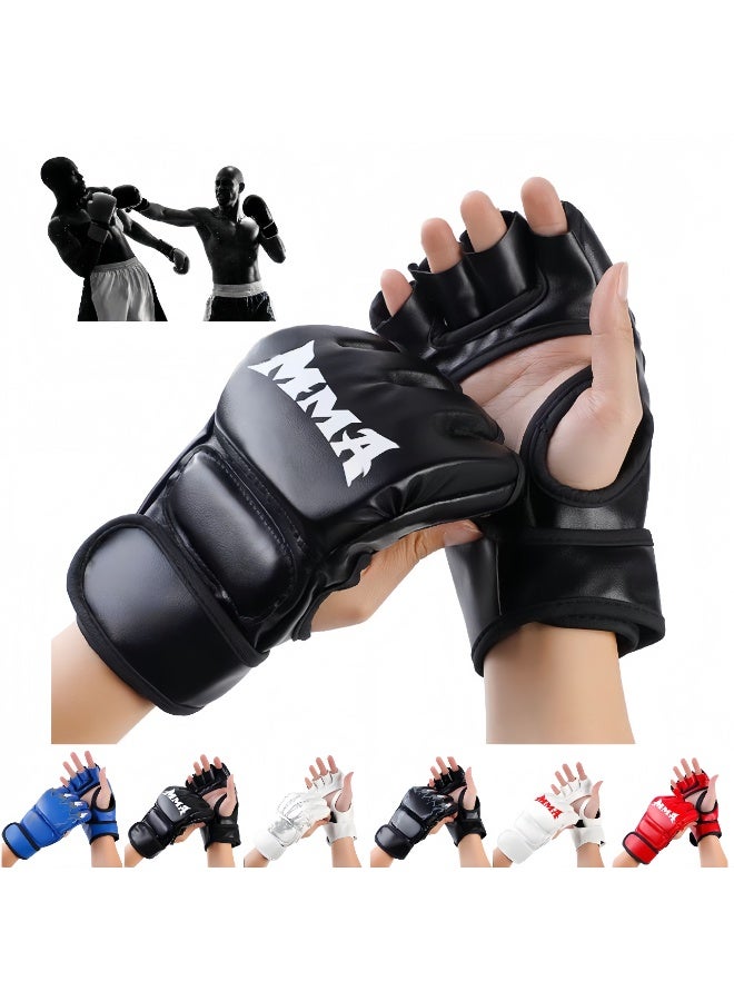Boxing Gloves for Men & Women, Fingerless Open Palm Training Gloves for Kickboxing, Muay Thai, Grappling & Bag Work - Image 1
