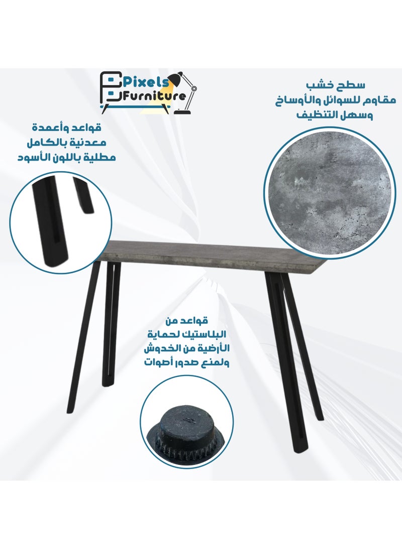 PixelsFurniture Pixels Furniture Console Table, Entryway with Wood Top and Metal Ends, Versatile - Image 3