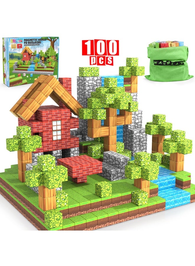 general 100PCS Magnetic Blocks, 1 inch Building Blocks for Kids, SETM Sensory Toys for Toddlers, Building Blocks Cubes, Birthday Gift for Boys and Girls Aged 3-12 Creative Construction Toys - Image 1