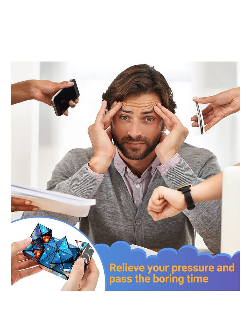 KASTWAVE Magic Cube, Infinity Rubix Cube 2 in 1 Magic Star Cube Shape Shifting Cube Fidget Toy for Kid and Adults - Image 2