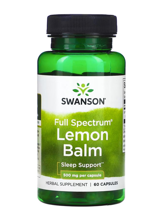 سوانسون بلسم الليمون كامل الطيف ، 500 ملجم ، 60 كبسولة