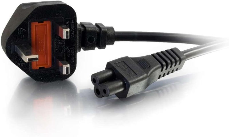 سي2جي سلك طاقة للكمبيوتر المحمول من نوع C5 بطول متر واحد، رقم المنتج: C2G 80601، أسود (يتوافق مع مواصفات IEC60320C5 وBS1363) سلك طاقة بطول 3 أقدام على شكل ورقة القرنفل، أسود - Image 1