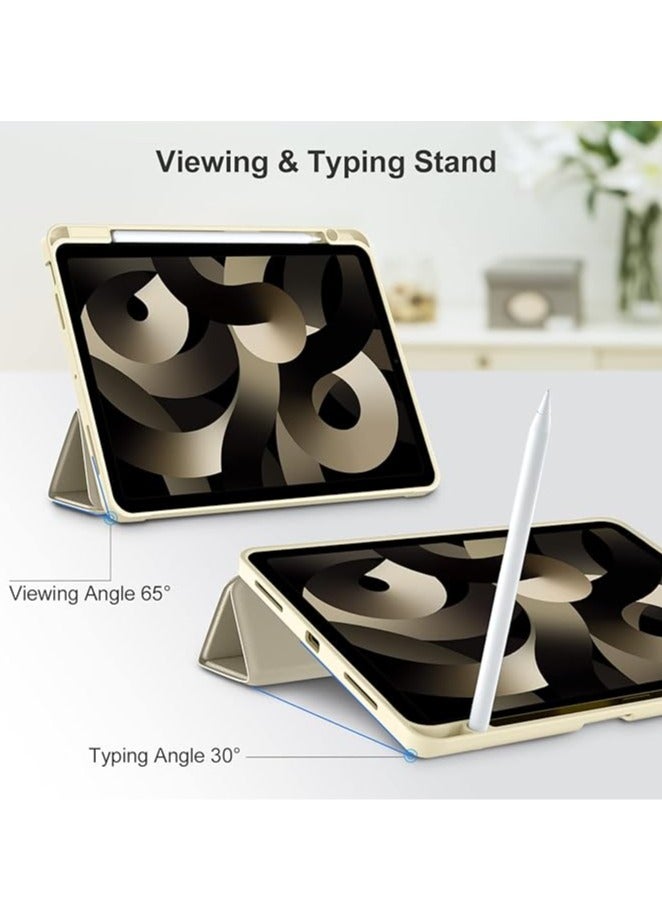 iPad Smart Case 10.9 with Auto Sleep/Wake Super Protection with Pen Holder Suitable for iPad Stand for Watching Movies Gold  - Image 4