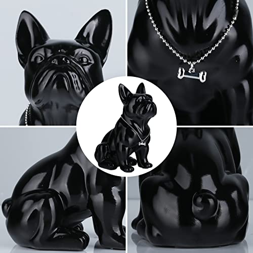 suruim Luxury French Bulldog Statue Collection - Gold/Silver/Black Chrome Dog Sculpture, Decorative Dog Statue for Home Decor & Gift (Black, 9 in) - Image 4