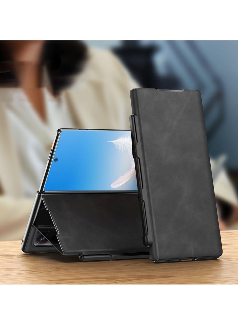 general Compatible with Honor Magic V2 RSR leather clamshell case, pen slot and pen, magnetic folding clamshell Ultra-thin phone case Drop protection Shockproof protective shell Fashion shell - Image 1