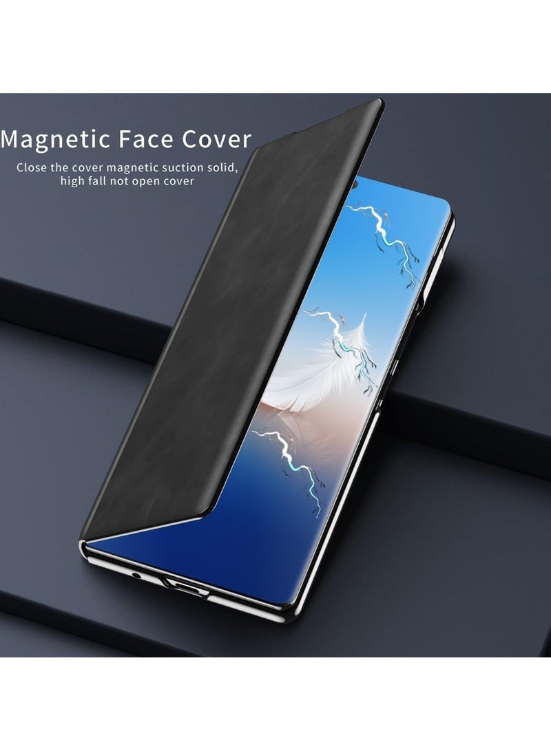 general Compatible with Honor Magic V2 RSR leather clamshell case, pen slot and pen, magnetic folding clamshell Ultra-thin phone case Drop protection Shockproof protective shell Fashion shell - Image 2