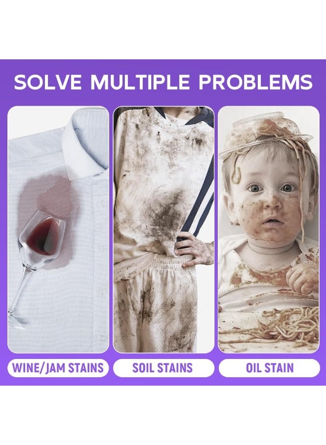 سيوسي بخاخ مزيل بقع الملابس بالإنزيم النشط، ترقية 2025 بخاخ مزيل بقع الملابس بالإنزيم النشط لإزالة بقع الياقات للقمصان البيضاء والملابس، يزيل البقع الصعبة والزيوت - Image 3