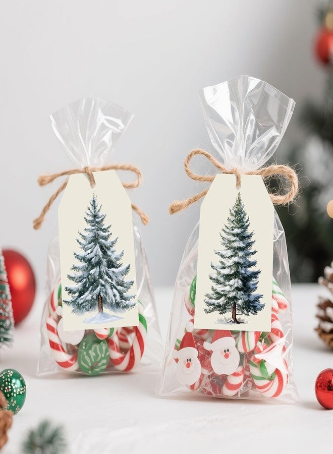 Alynta Christmas Tags with String - Christmas Tree Tags 50Pcs Holiday Tag Winter Paper Tag for Christmas Presents Gift Wrapping Xmas Winter Decorations (White) - Image 5